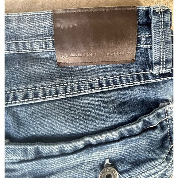 TK Axel Jeans Mens Slim Boot Cut Size 36x32 Blue Denim Classic Fit Med Wash Zip - Picture 8 of 11